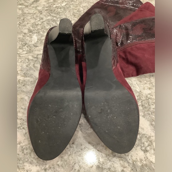 Impo Stretch faux suede and faux snake print tall heeled boots - Picture 10 of 15